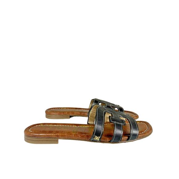 Sam Edelman Bay Sandals Black Leather Slides Womens Size 8M - Picture 4 of 8